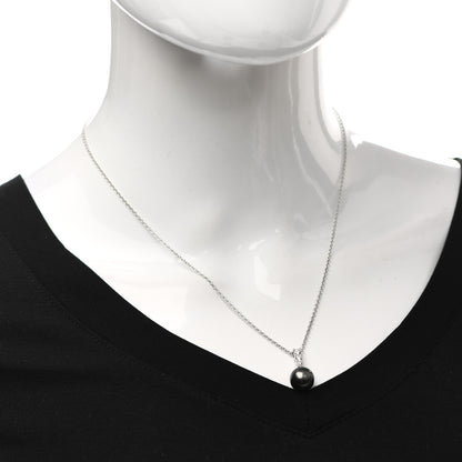 Mikimoto 18K White Gold Diamond Black South Sea Pearl 10mm Morning Dew Pendant Necklace 2 of 5