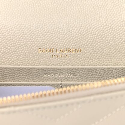 Saint Laurent Grain De Poudre Matelasse Chevron Cassandre Envelope Chain Wallet Nude Powder 5 of 10