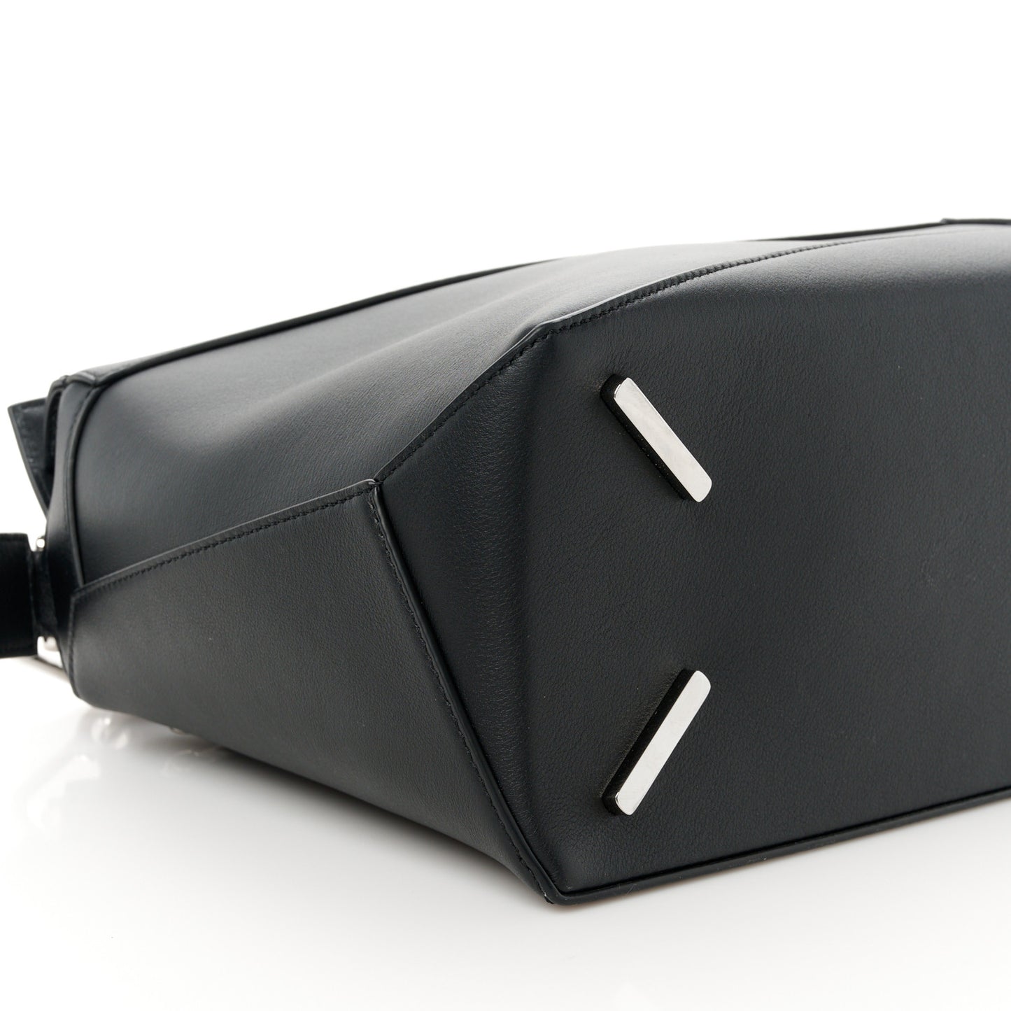 Calfskin Medium Puzzle Edge Bag Black