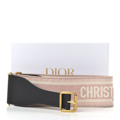 Christian Dior Canvas Embroidered Large Belt 90 36 Pink White 7 of 7