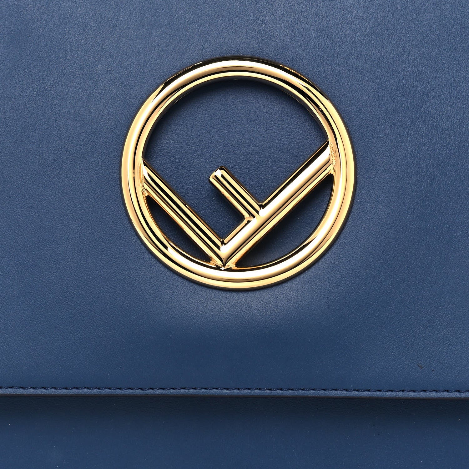 Fendi Vitello Century Opaco F is Fendi Kan I Shoulder Bag Blu Scuro 7 of 9