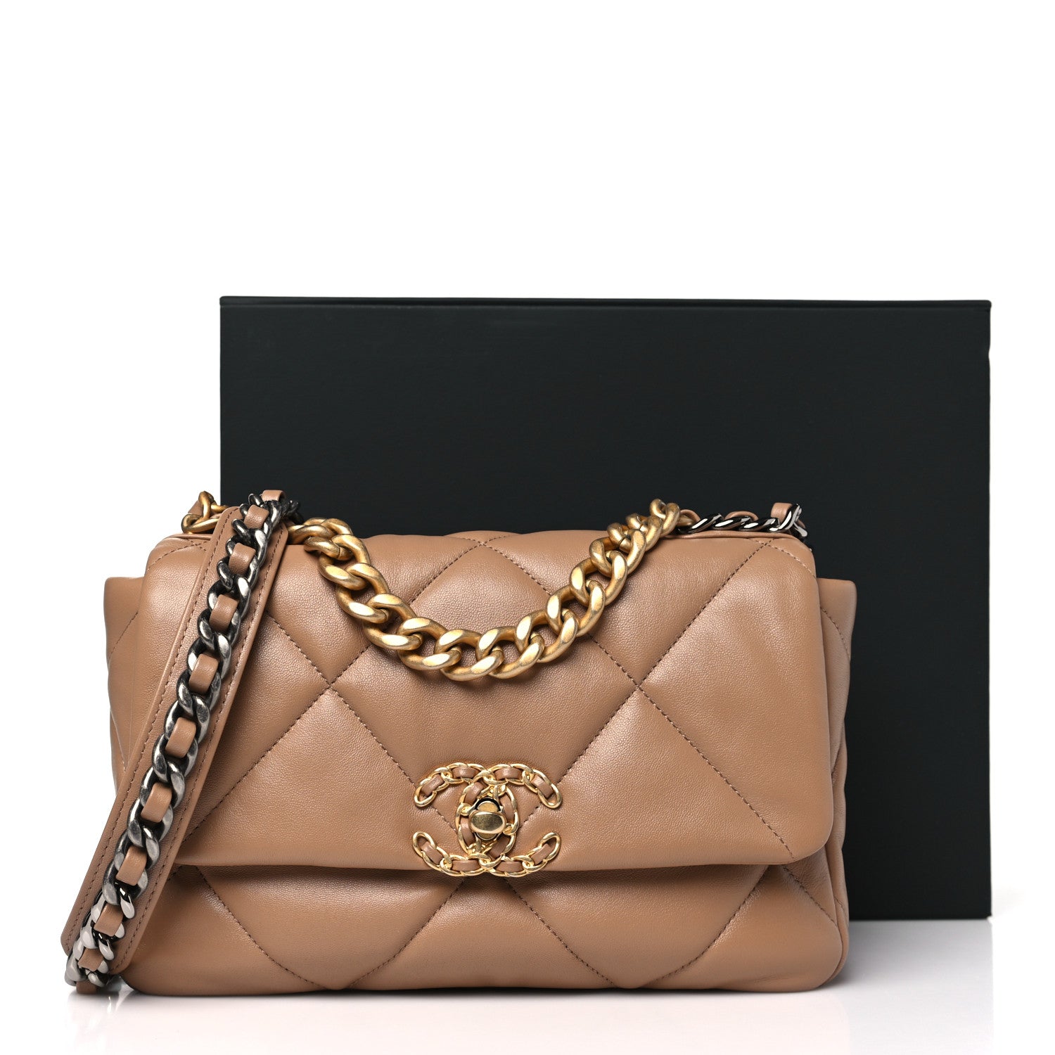 Chanel Lambskin Quilted Medium Chanel 19 Flap Brown 11 of 11