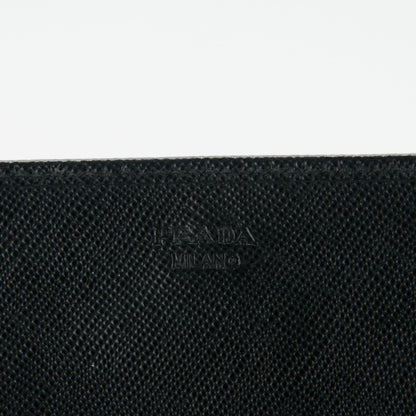 Prada Saffiano Metal Oro Chain Wallet Nero Black 5 of 11