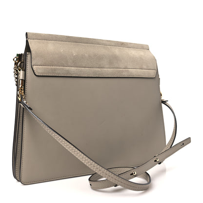 Chloe Calfskin Suede Medium Faye Shoulder Bag Motty Grey 3 of 10