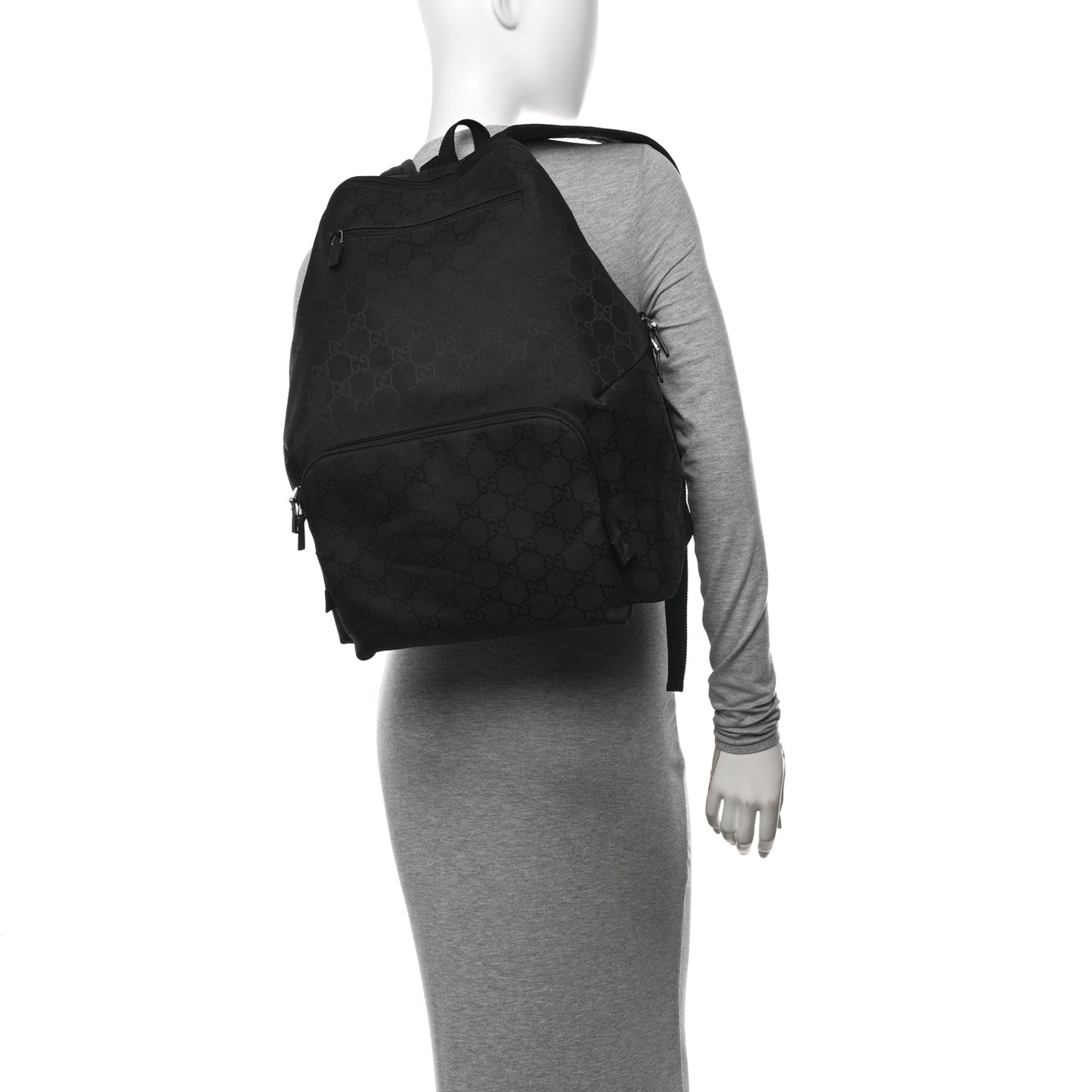 Nylon Monogram Medium Backpack Black