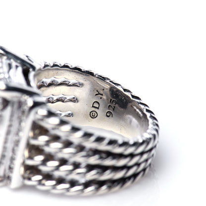 David Yurman Sterling Silver Diamond 16mm Wheaton Ring 52 6 5 of 6