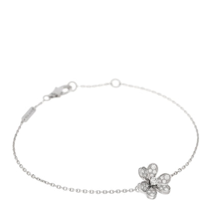 Van Cleef & Arpels 18K White Gold Diamond Mini Frivole Pave Bracelet 1 of 4