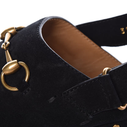 Gucci Suede Horsebit Amstel Slingback Clogs 39.5 Black 9 of 10