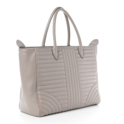 Prada Soft Calfskin Impunture Diagramme Double Zip Tote Pomice 2 of 4