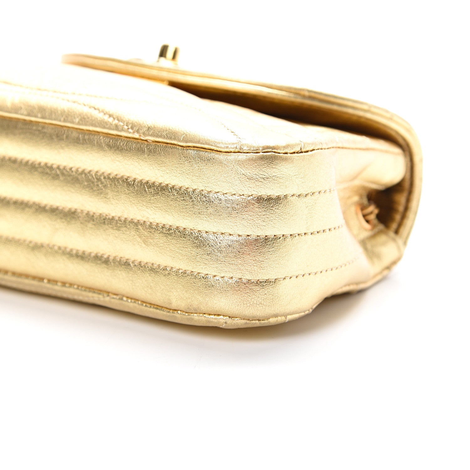 Chanel Metallic Lambskin Quilted Mini Flap Gold 9 of 10
