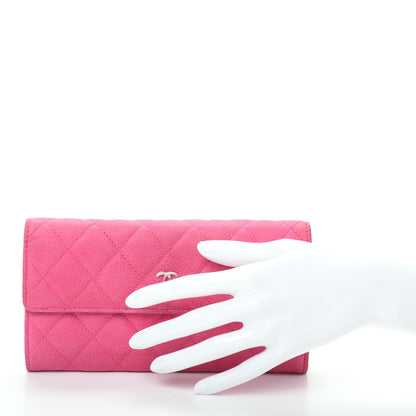 Chanel Iridescent Caviar Quilted Large Flap Wallet Pink 2 of 9
