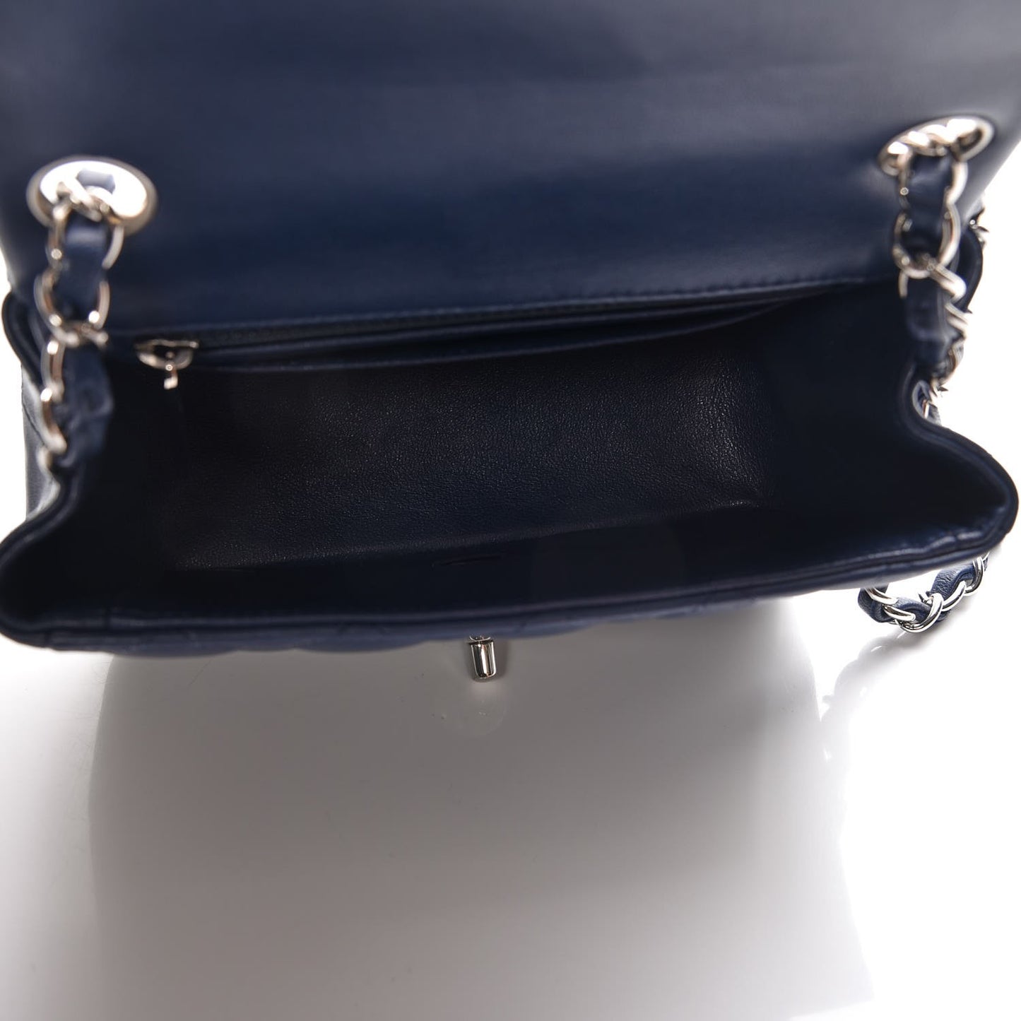 Lambskin Quilted Mini Square Flap Navy