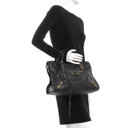 Balenciaga Agneau Classic Hardware Perforated Dot City Black 3 of 11
