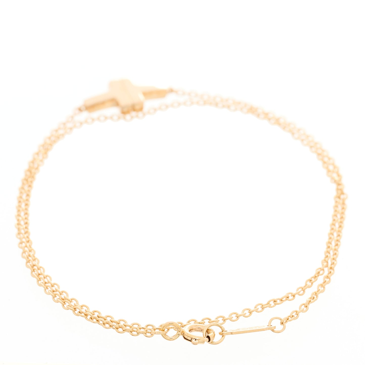 18K Rose Gold T Double Chain Bracelet