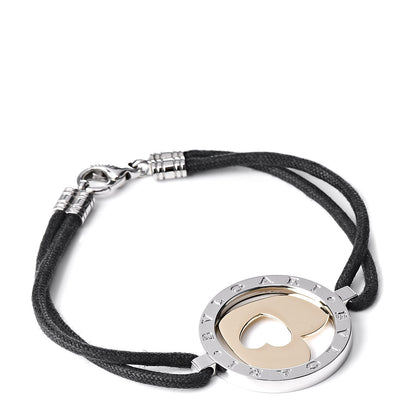 Bulgari Stainless Steel 18K Yellow Gold Tondo Heart Bracelet 1 of 5