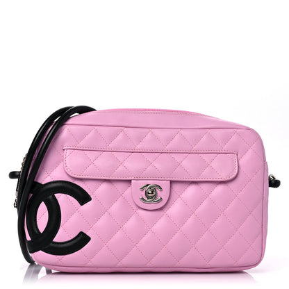 Chanel Calfskin Quilted Cambon Camera Case Pink Black 1 of 11