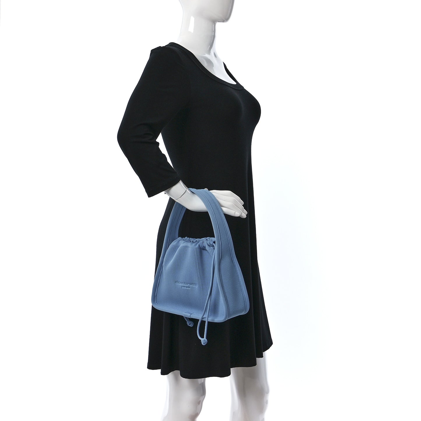 Ribbed Knit Small Ryan Bag Blue