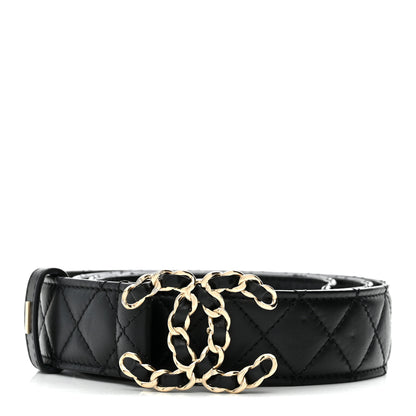 Chanel Calfskin Quilted CC Chain Belt 90 36 Black 1 of 5