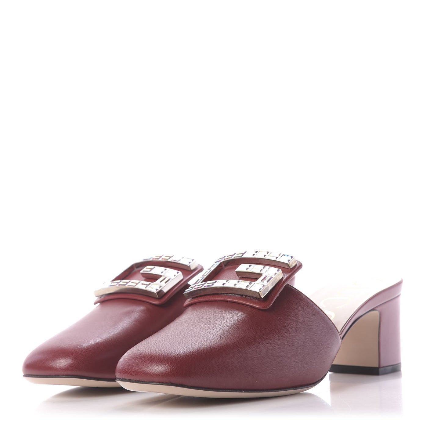 Malaga Kid Crystal Square G Madelyn Mules 38.5 Romantic Cerise