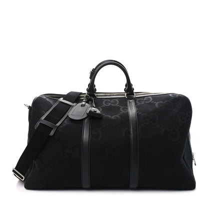 Gucci Monogram Jumbo GG Textured Dollar Calfskin Large Duffle Bag Black 1 of 10