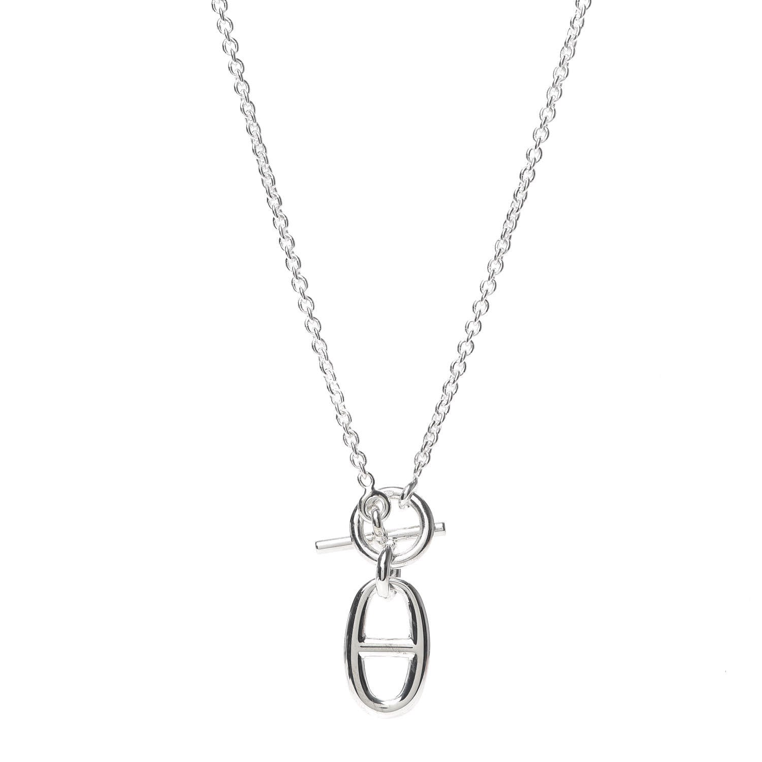 Hermes Sterling Silver Amulette Chaine d'Ancre Necklace 1 of 5
