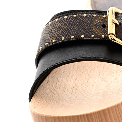 Louis Vuitton Calfskin Monogram Cottage Mules 37 Black 9 of 9