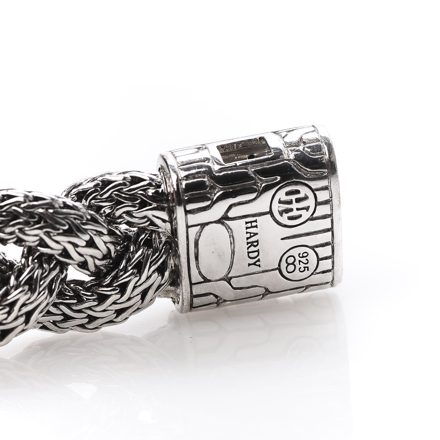 John Hardy Sterling Silver Black Sapphire 15mm Braided Classic Chain Bracelet 4 of 5