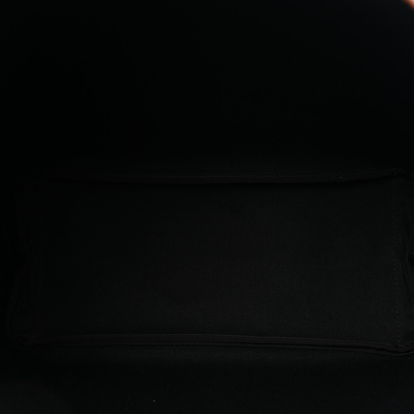 Coated Canvas Calfskin La Greca Signature Shopper Tote Bag Black Caramel
