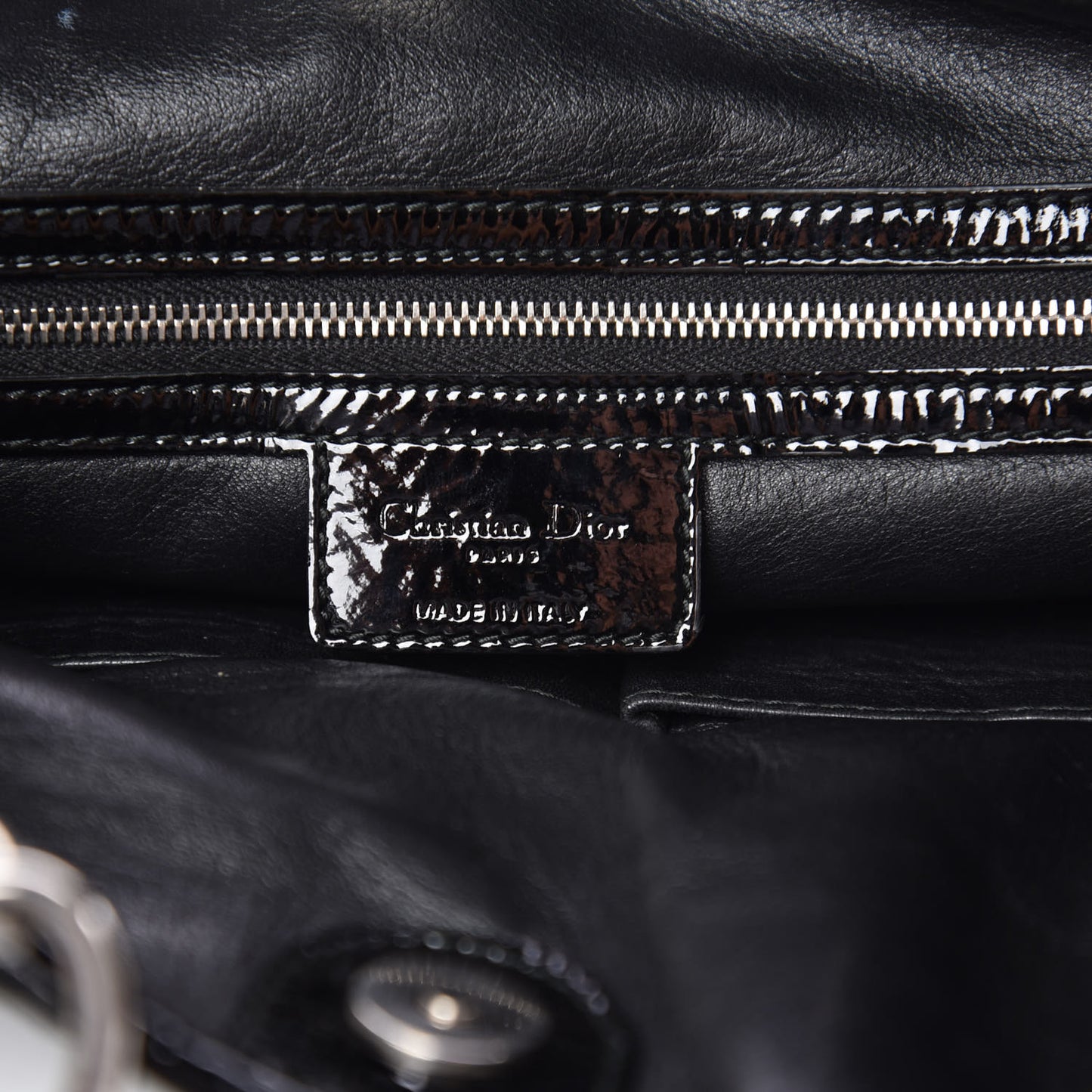 Patent Cannage Dior Soft Shopping Tote Black