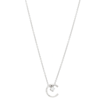 Chanel 18K White Gold Diamond Coco Crush C Necklace 1 of 6