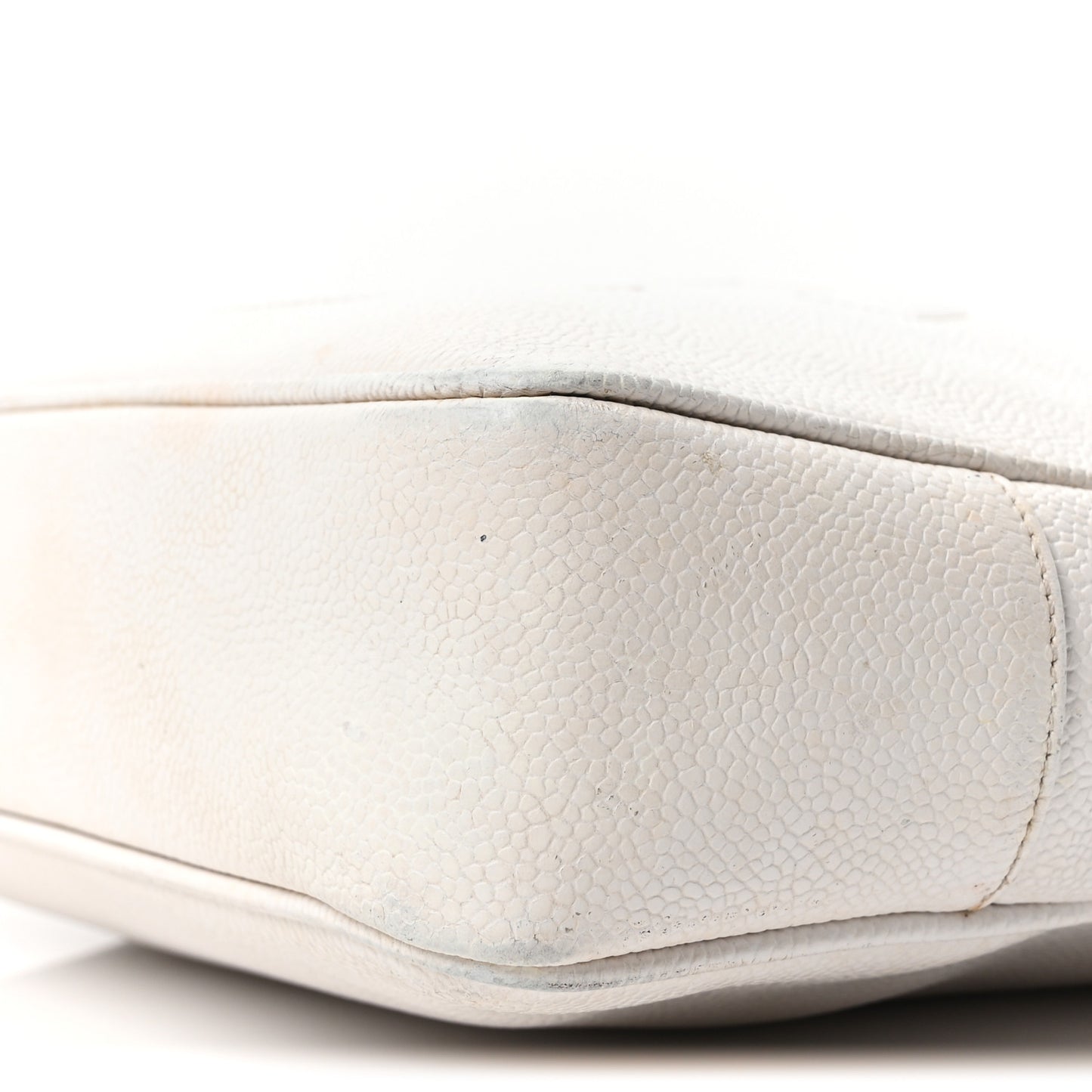 Caviar Flap Shoulder Bag White