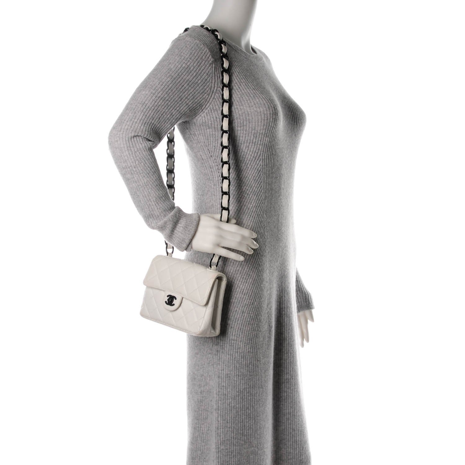 Chanel Lambskin Quilted Bekko Resin Mini Square Flap White 2 of 11