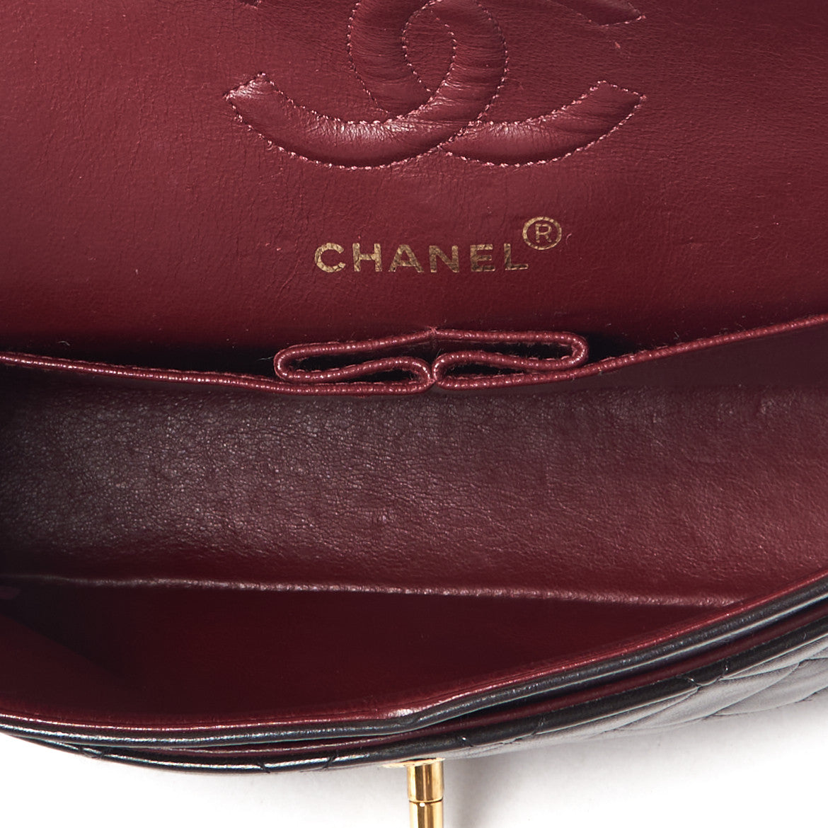Lambskin Quilted Small Double Flap Black