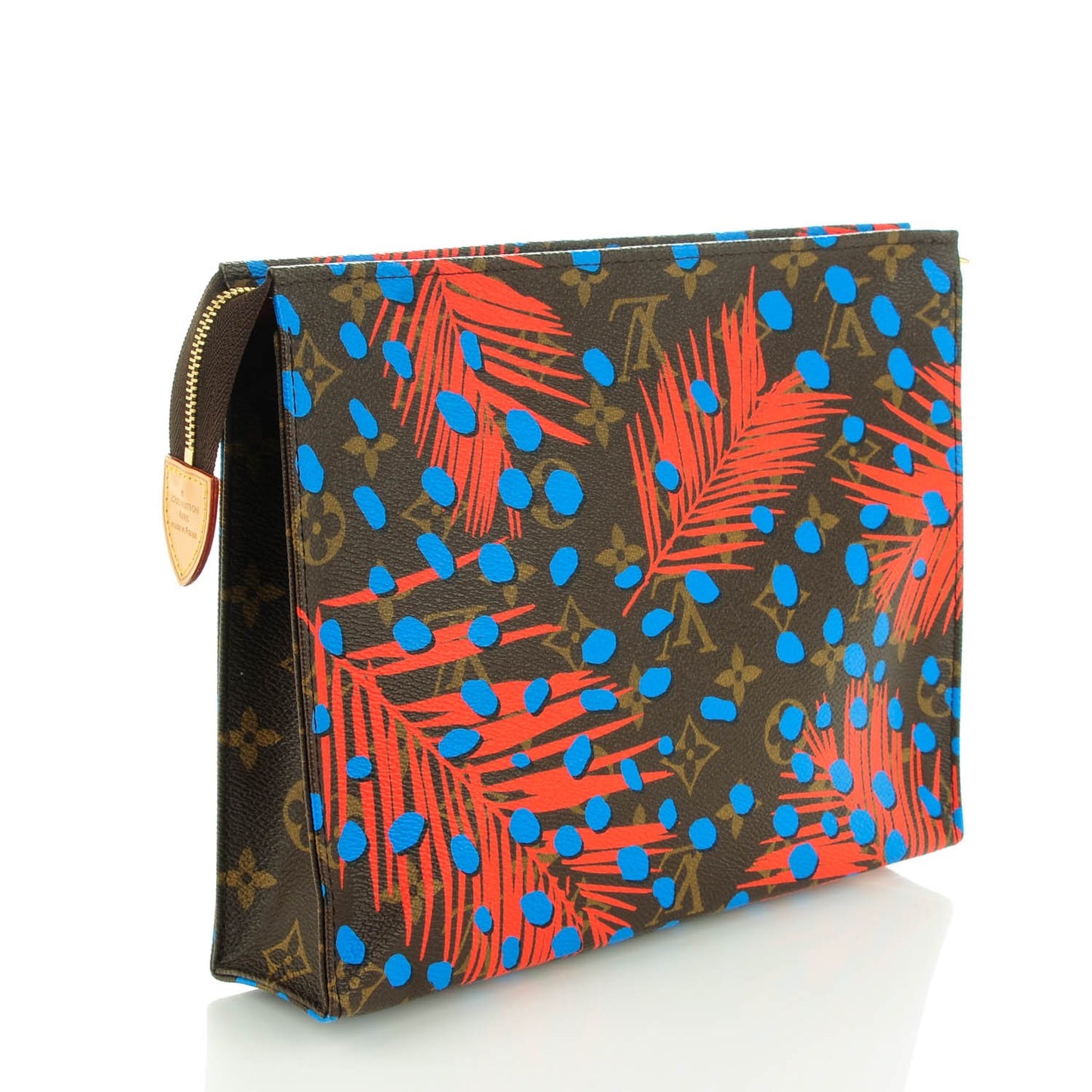 Monogram Jungle Dots Toiletry Pouch 26 Coquelicot Denim
