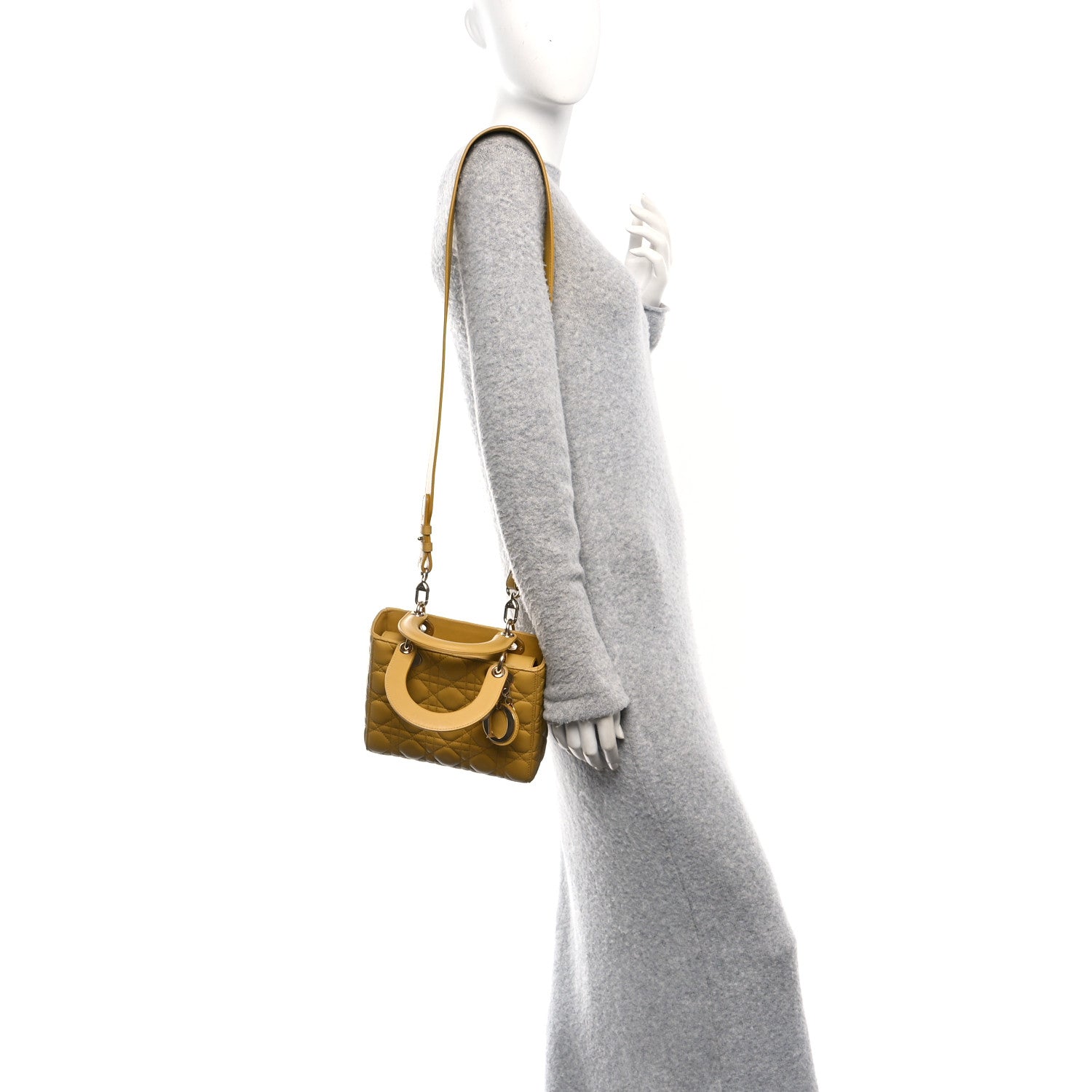 Christian Dior Lambskin Cannage Small My ABCDior Lady Dior Yellow 2 of 13
