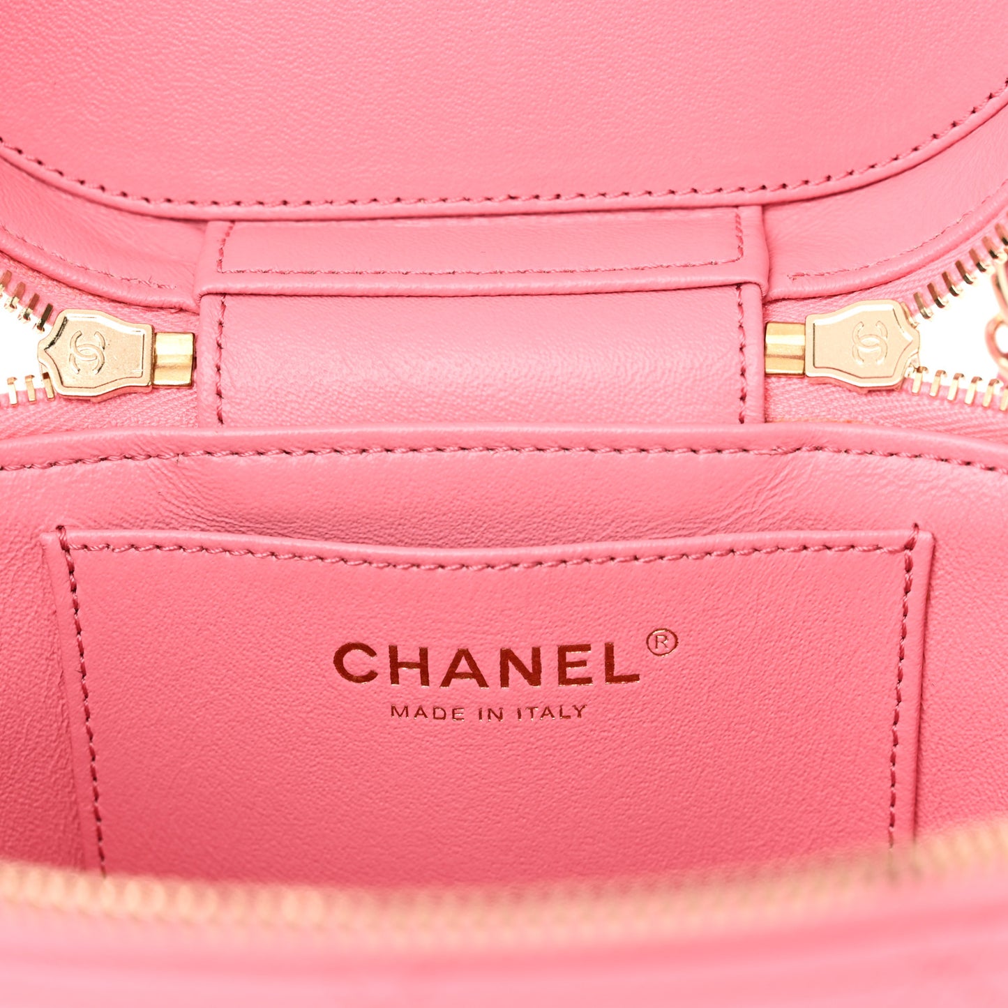 Lambskin Quilted Trendy Vanity Case Pink