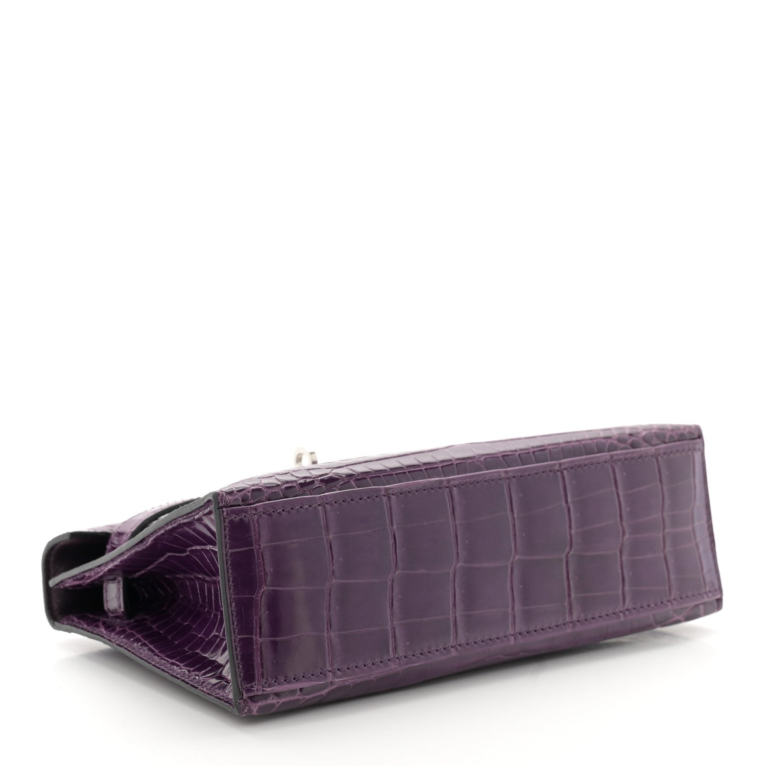 Hermes Shiny Niloticus Crocodile Kelly Pochette Amethyste 4 of 10