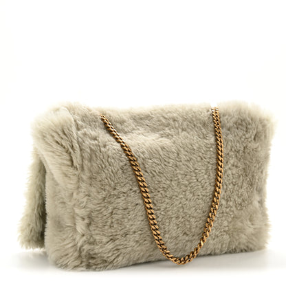 Saint Laurent Shearling Calfskin Medium Reversible Monogram Kate Satchel Grey 3 of 11