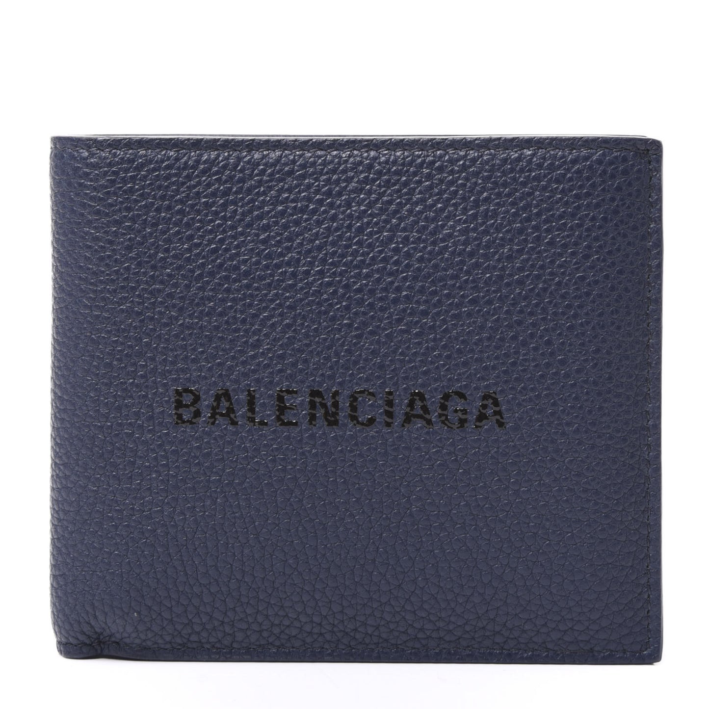 Calfskin Everyday Square Bi-Fold Wallet Bleu