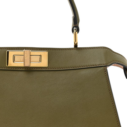 Fendi Vitello Seta Shiny Nappa Medium Peekaboo I SEE U Satchel Avocado Light Rose 10 of 14