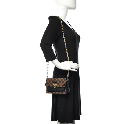 Louis Vuitton Damier Ebene Vavin Chain Wallet Black 2 of 8