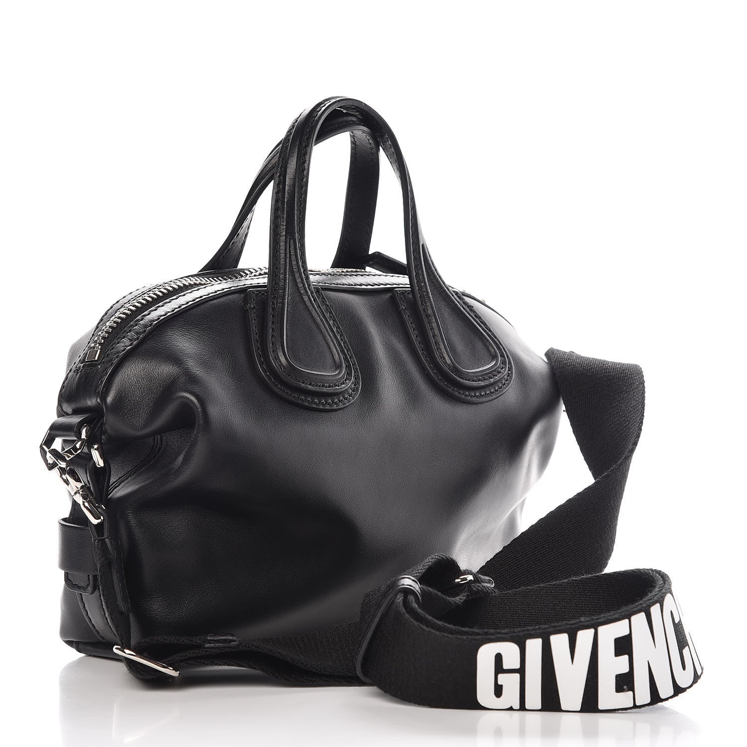 Givenchy Waxed Calfskin Micro Nightingale Logo Strap Black 3 of 8