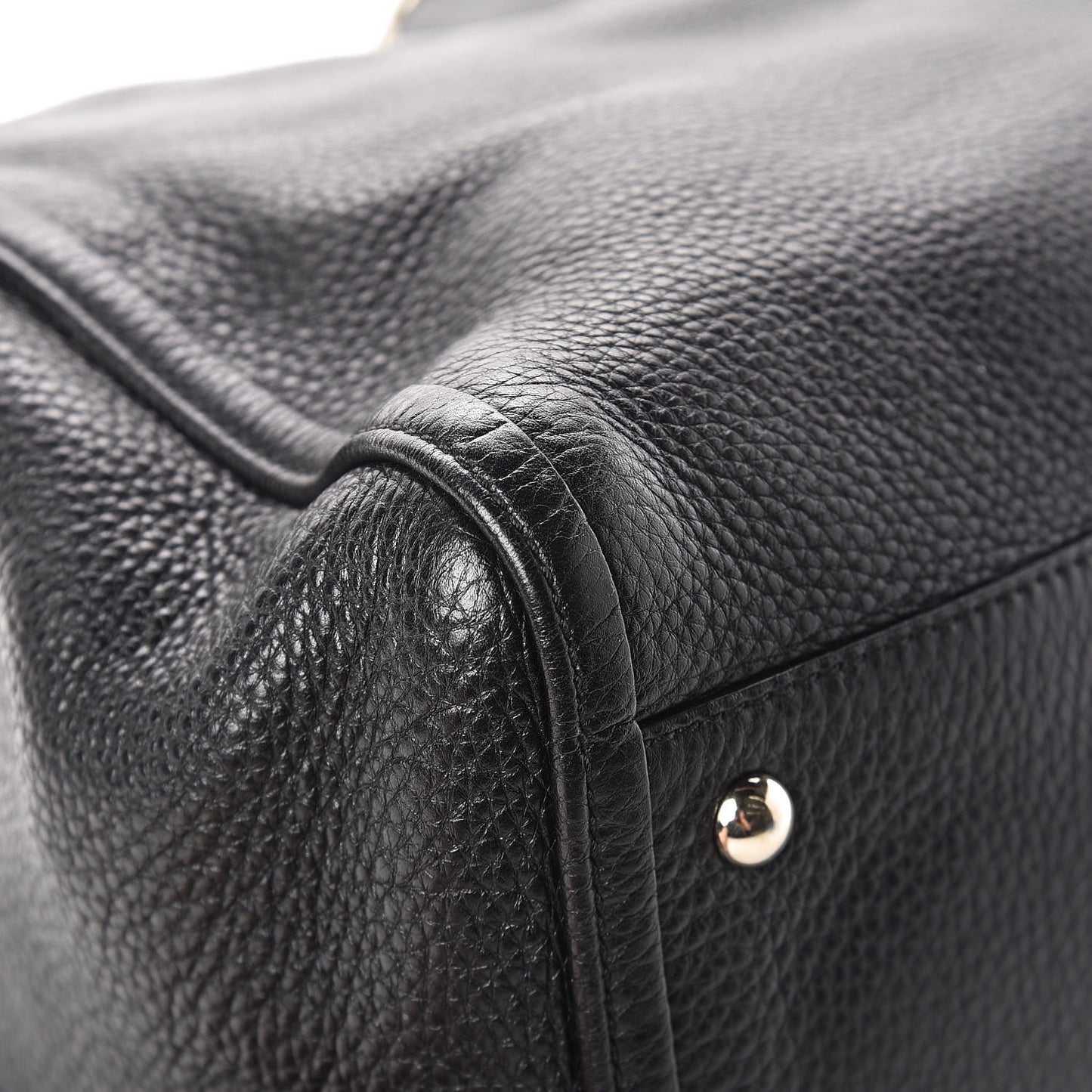 Pebbled Calfskin Medium Soho Shoulder Bag Black