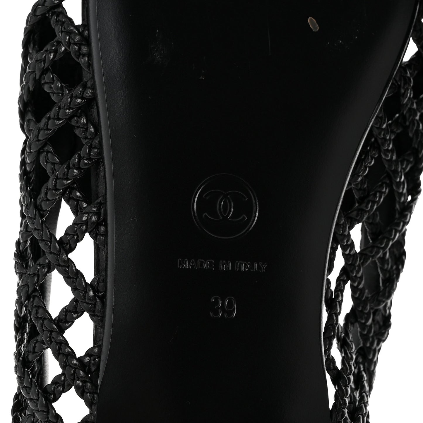 Braided Lambskin CC Mocassin Loafers 39 Black
