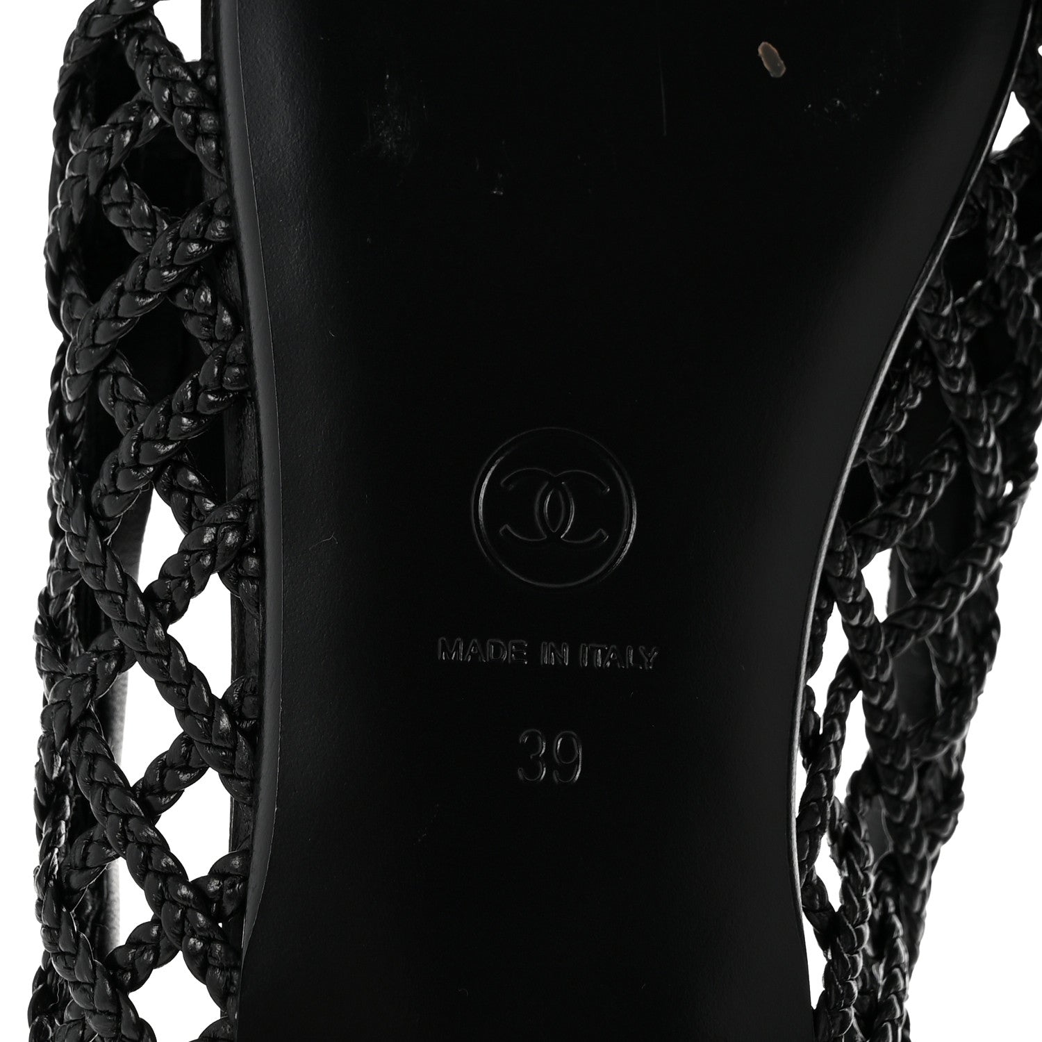 Chanel Braided Lambskin CC Mocassin Loafers 39 Black 7 of 9