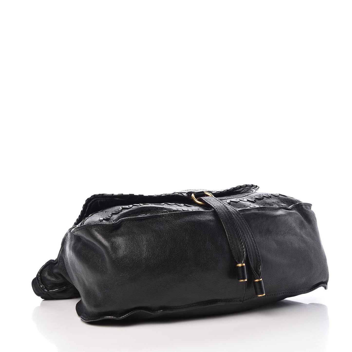 Lambskin Embroidered Medium Marcie Satchel Black