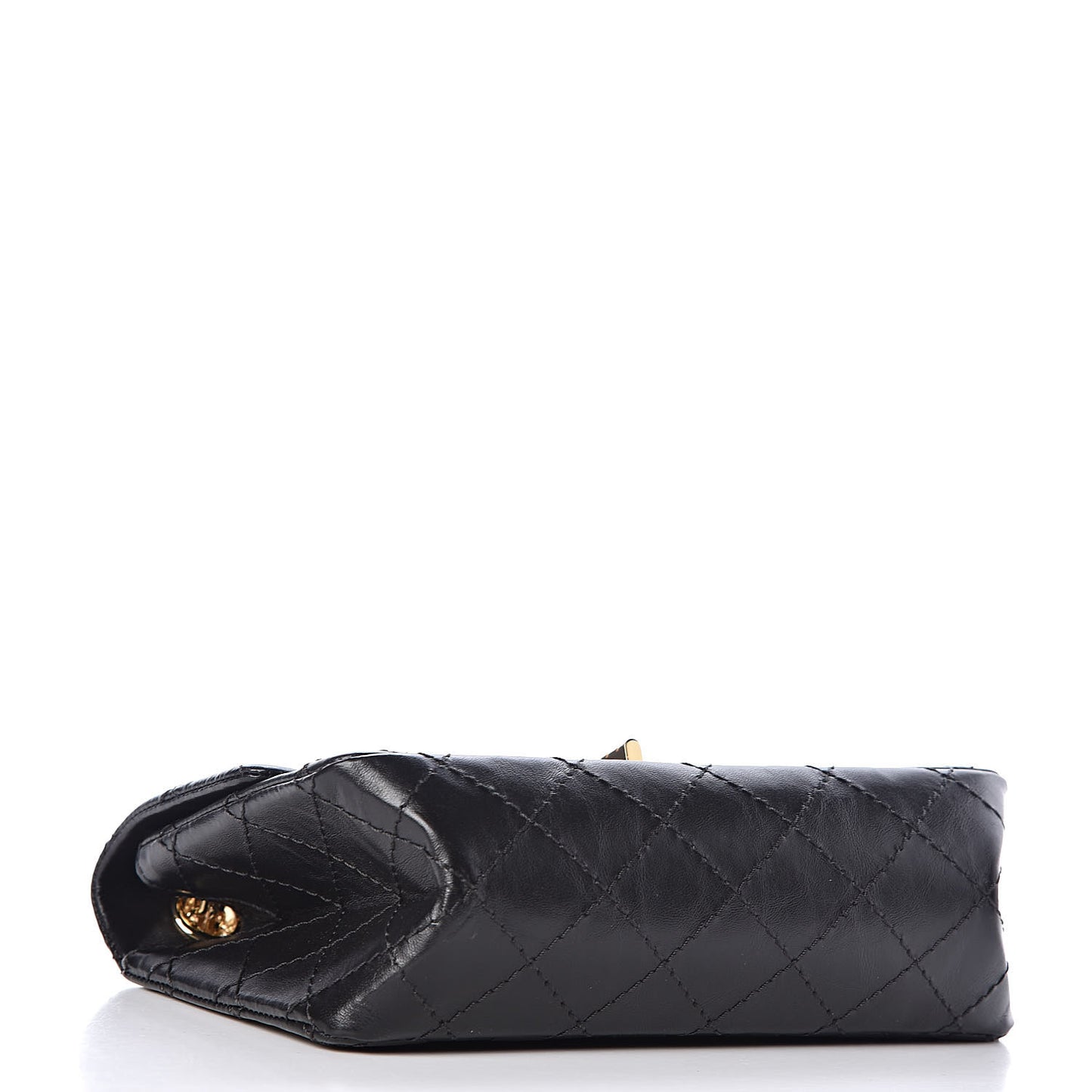 Aged Calfskin Quilted 2.55 Reissue Mini Flap Black