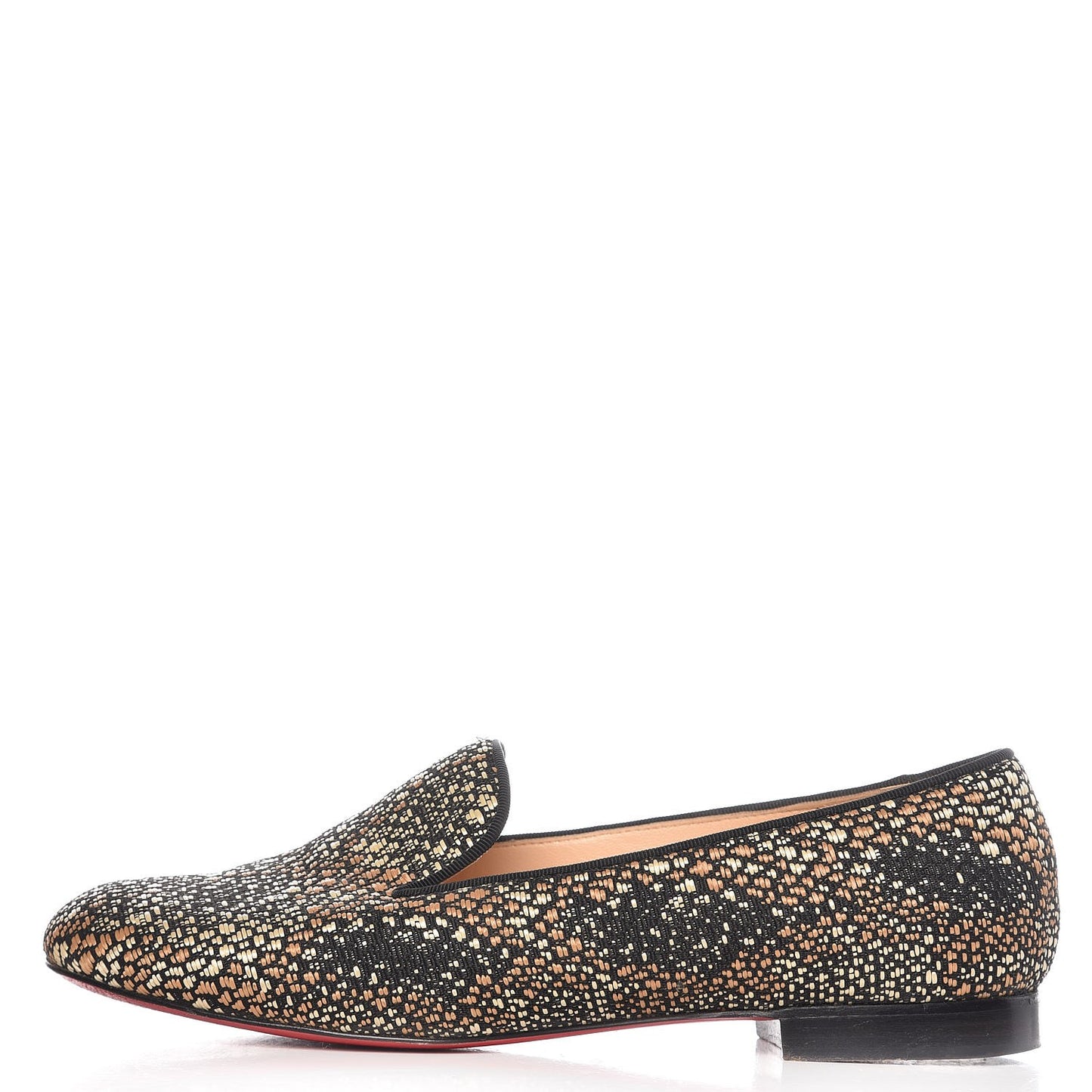 Jacquard Sakouette Loafer Flats 39 Brown Beige