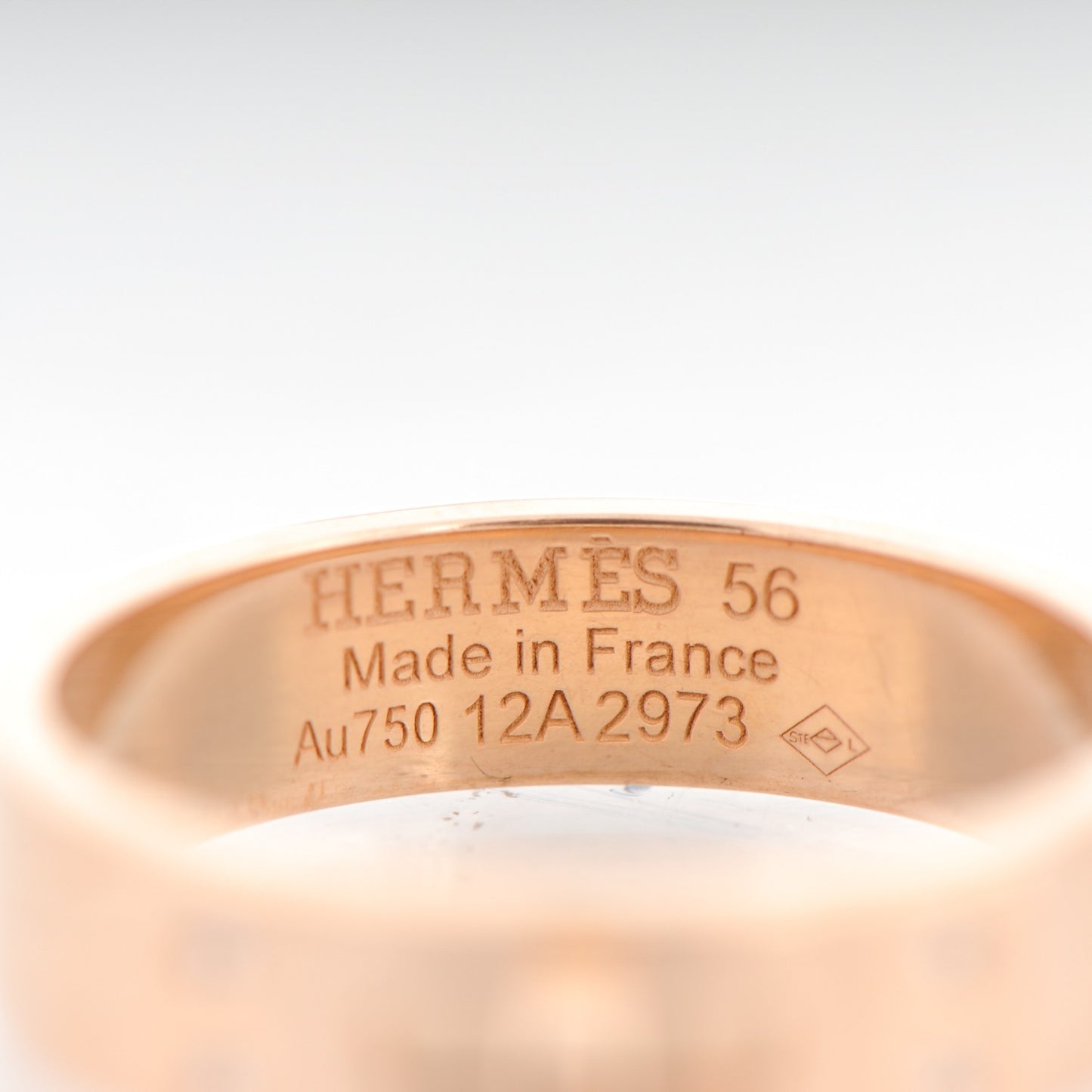 18K Rose Gold Diamond PM Kelly Ring 56 7.5