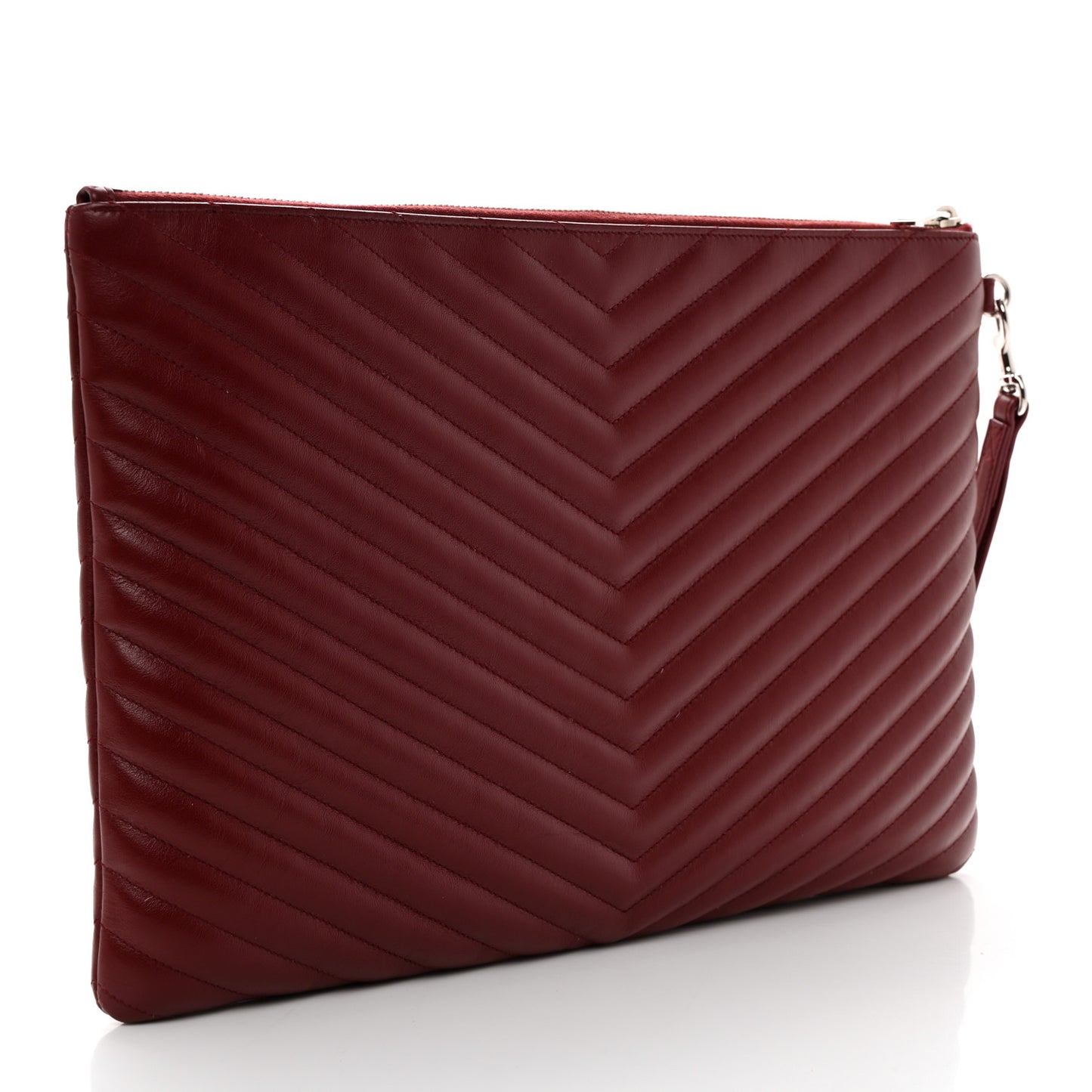 Calfskin Matelasse Chevron Monogram Document Holder Rouge Legion